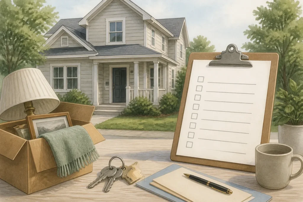 Editorial illustration for A Practical Checklist for a Newly Vacant Inherited Home